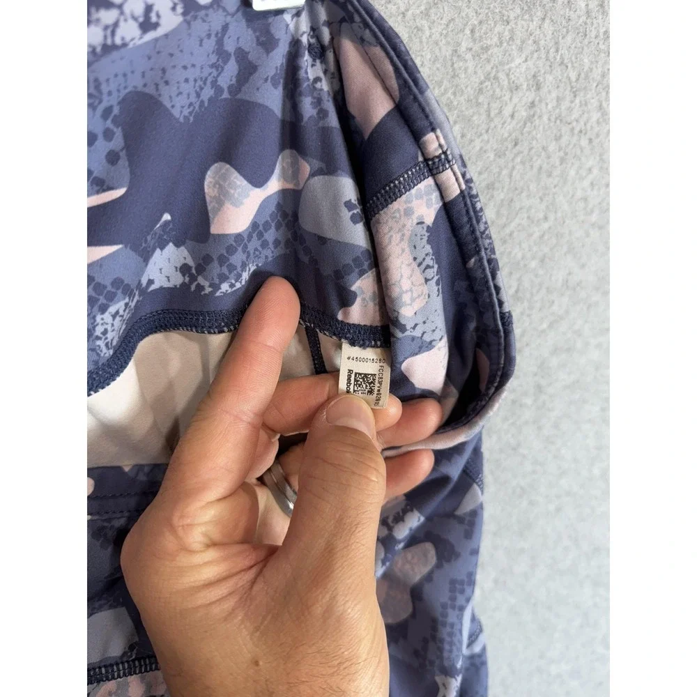 Reebok Leggings Womens XL Blue Pink Camo Athletic Workout Activewear Pockets